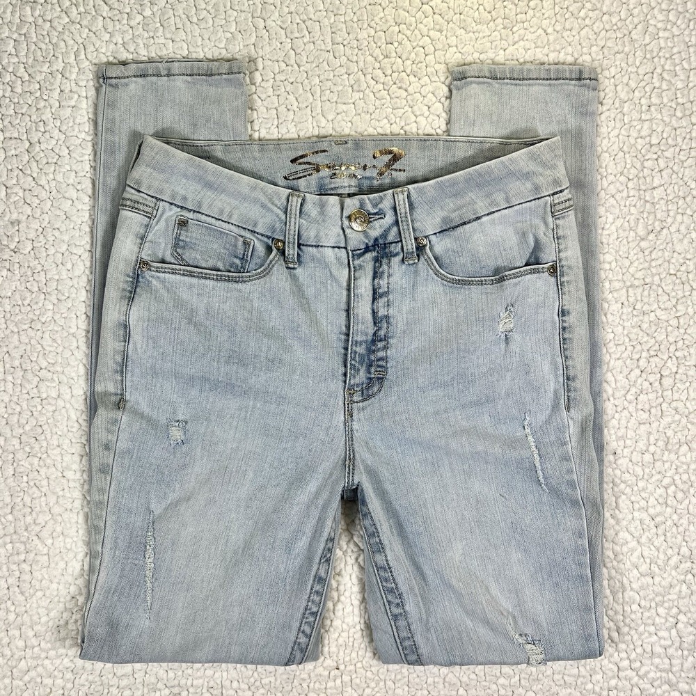 Seven 7 Jeans Women's Size 10 Tummyless High Rise Skinny Modern Minimal Boho Y2K